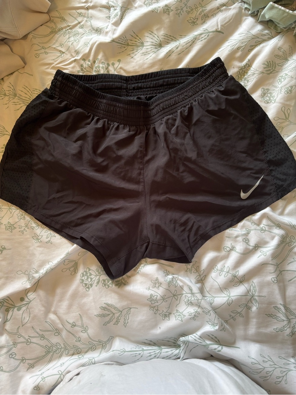 Nike Black Athletic Running Shorts with Reflective Swoosh